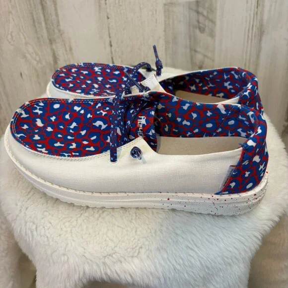 NWT Hey Dude Women's Size 6 Wendy Americana Flat Slip On Shoes BILLS COLORS! - Picture 6 of 9